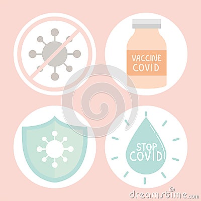 vaccine hesitancy set Vector Illustration