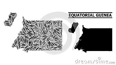 Vaccine Mosaic Map of Equatorial Guinea Vector Illustration