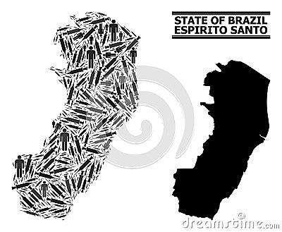 Vaccine Mosaic Map of Espirito Santo State Vector Illustration