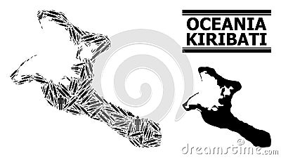 Virus Therapy Mosaic Map of Kiribati Island Vector Illustration