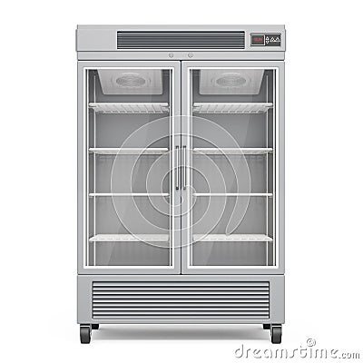 Vaccine refrigerator, empty, front view.3D rendering Stock Photo