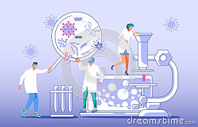 Vaccine research concept Vector Illustration