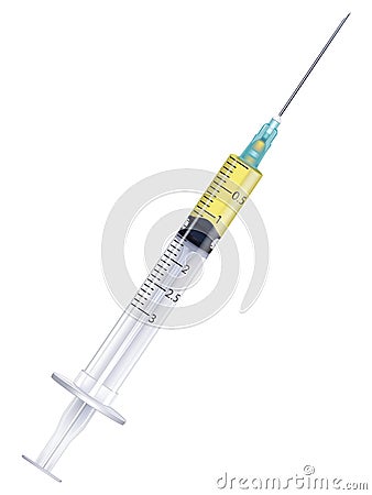 Vaccine in a syringe, isolated. Vector Illustration