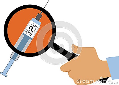 Vaccine under scrutiny Vector Illustration