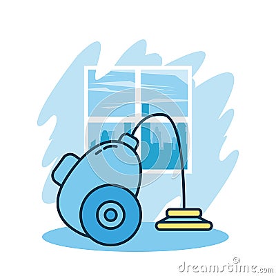 vaccum cleaner flat style icon Vector Illustration
