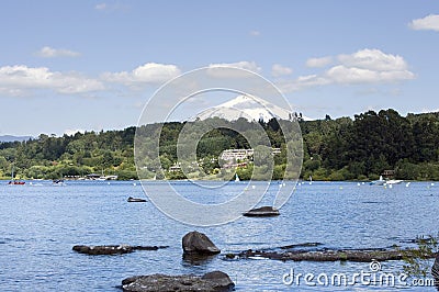 Vaction resort by a lake Stock Photo