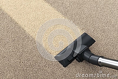 Vacuum cleaner and carpet Cartoon Illustration