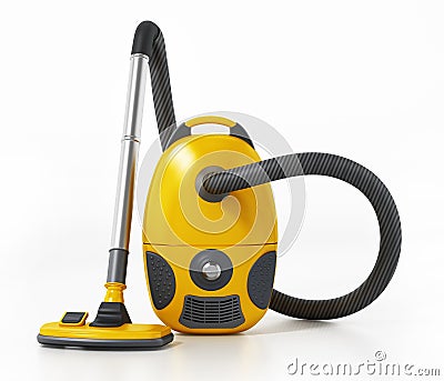 Vacuum cleaner isolated on white background. 3D illustration Cartoon Illustration