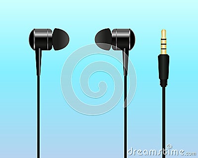 Vacuum earphones Vector Illustration