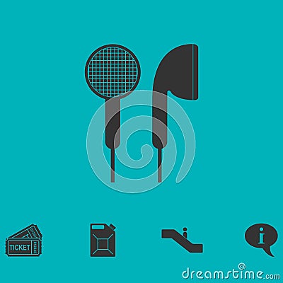 Vacuum headphones icon flat Vector Illustration