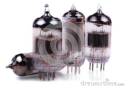Vacuum radio tubes Stock Photo