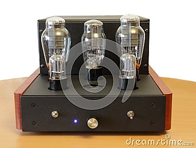 Vacuum tube amplifier Stock Photo