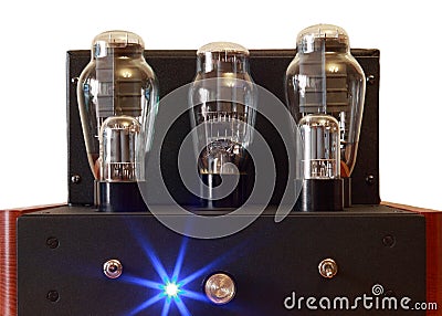 Vacuum tube amplifier Stock Photo
