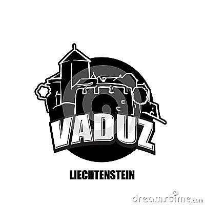 Vaduz, Liechtenstein, black and white logo Vector Illustration