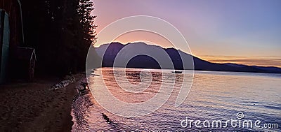 Vahalla sunset,camp richardson south tahoe Stock Photo