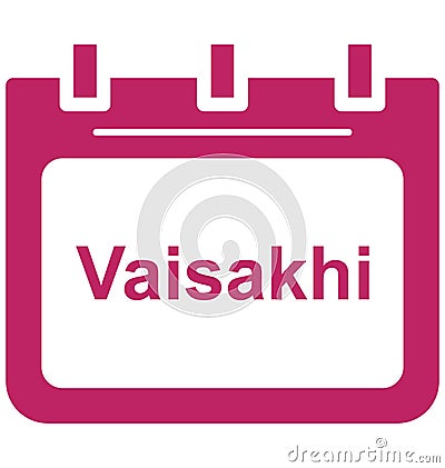 Vaisakhi, event Special Event day Vector icon that can be easily modified or edit. Vector Illustration
