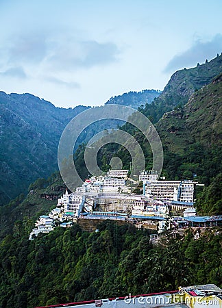 View of Vaishno Devi Shrine From the top of the mountain Stock Photo