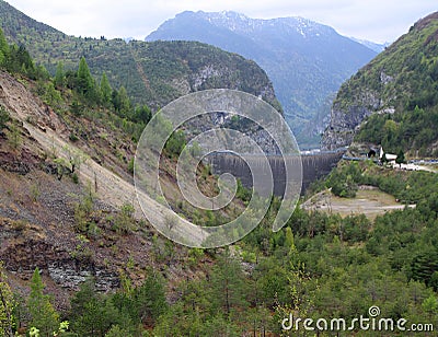 Vajont dam seen from the monte toc landslide 2 Stock Photo