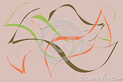 Amorphous shapes or stripes intersected together. Vector Illustration