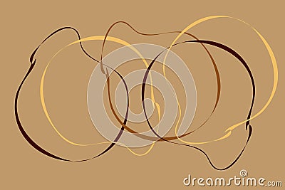 Abstract artistic composition in African coffee art deco style. Vector Illustration