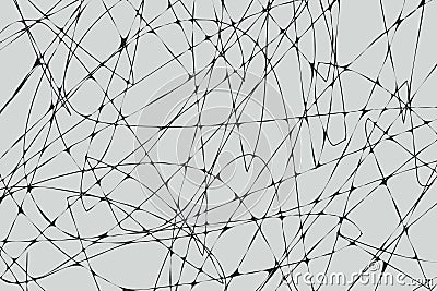 Scratchy abstract net in monochrome. Vector Illustration