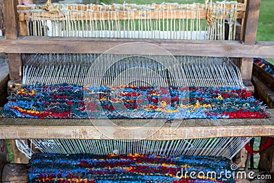 Val de San Lorenzo, Leon, Spain. Old spinning machine for the manufacture of blankets Stock Photo