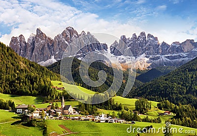 Val di Funes, Trentino Alto Adige, Italy. The great autumnal col Stock Photo