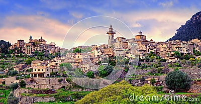 Valdemossa, monastery and hilltop town, Mallorca, Spain. Stock Photo