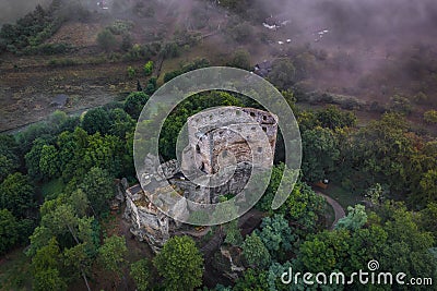 Valecov is a ruin in central bohemia region in Czech Republic Stock Photo