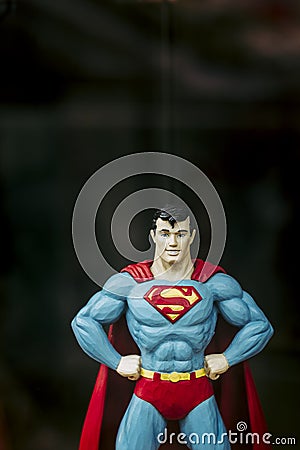 Valence, France - August 19, 2020 - Plastic figurine of the comic book character Superman Editorial Stock Photo