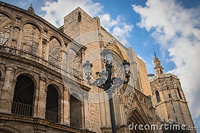 Valencia Cathedral, a beautiful gothic temple in Valencia, Spain Stock Photo