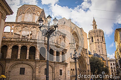 Valencia Cathedral, a beautiful gothic temple in Valencia, Spain Stock Photo