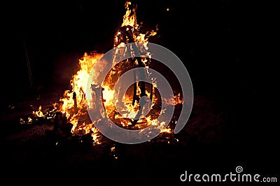 Valencia Fallas, burning huge figures. Stock Photo