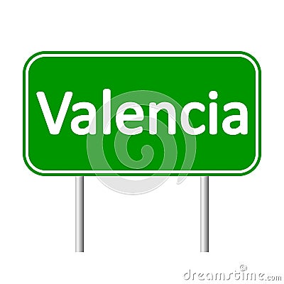 Valencia road sign. Stock Photo