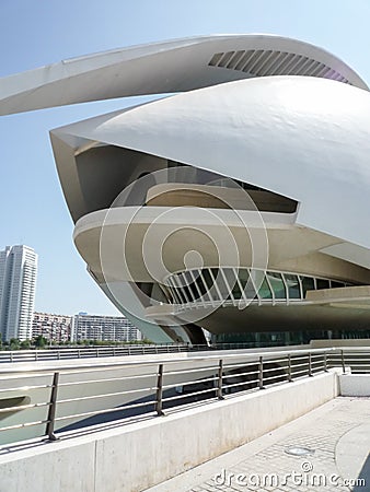 Valencia, Spain - August 2009: Arts and Science Museum by Calatrava Editorial Stock Photo