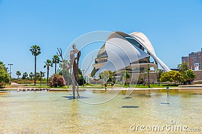 VALENCIA, SPAIN, JUNE 17, 2019: Pond inside of Jardins del Turia in Valencia, Spain Editorial Stock Photo