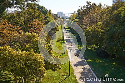 Valencia Turia park gardens view Stock Photo