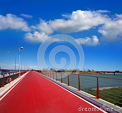 Valencia turia river bike track Pinedo Stock Photo