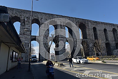 The Valens Aqueduct is a Roman aqueduct which was the major wate Editorial Stock Photo