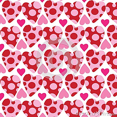 Seamless Pattern, backgrounds, Valentine Day heart. Vector Illustration