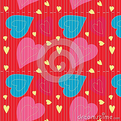 Seamless Pattern, backgrounds, Valentine Day heart. Vector Illustration