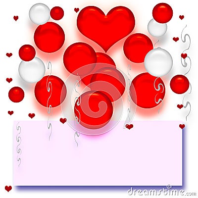 Valentine balloons poster Cartoon Illustration