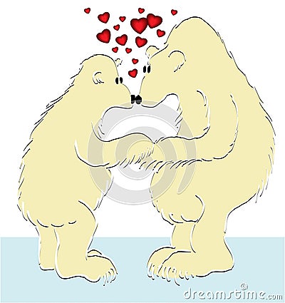 Valentine bears Vector Illustration