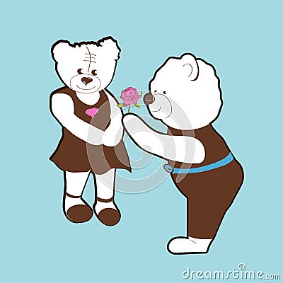 Valentine bears Vector Illustration