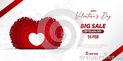 Valentine big sale promotion voucher Vector Illustration