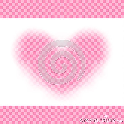 Valentine blurry pink heart photo frame template Vector Illustration