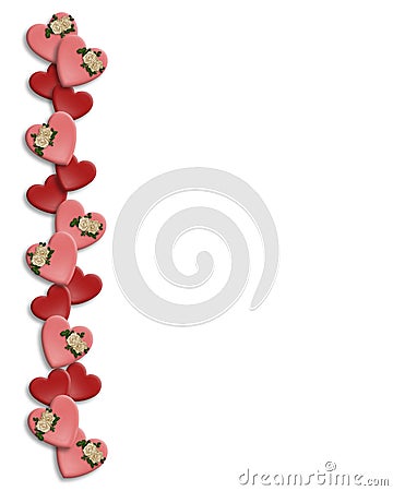 Valentine Border Hearts Stock Photo