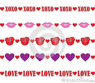 Valentine Borders Stock Photo