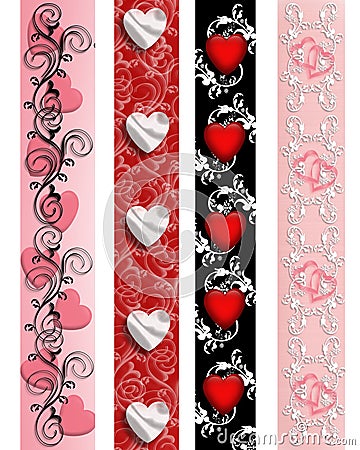 Valentine Borders set Stock Photo