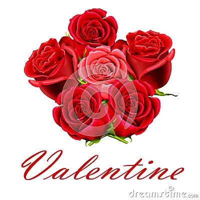 Valentine bunch of roses Stock Photo